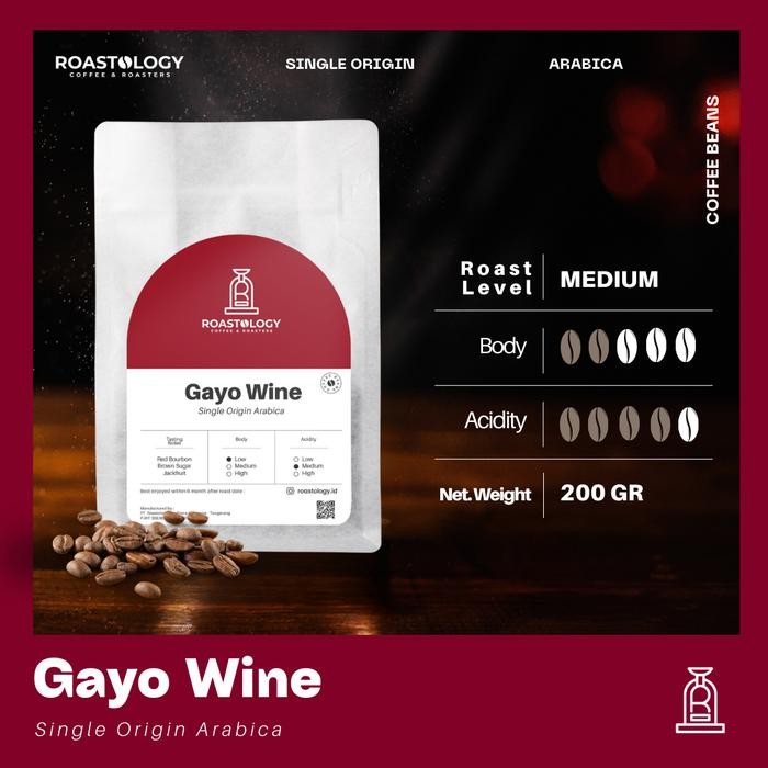 

Gayo Wine Specialty Coffee 200 gram ROASTOLOGY