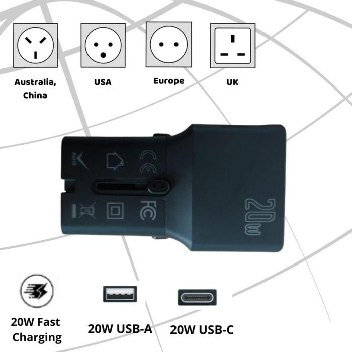 MEDIATECH MINI UNIVERSAL TRAVEL ADAPTOR MT-808 / POCKET TRAVEL CHARGER