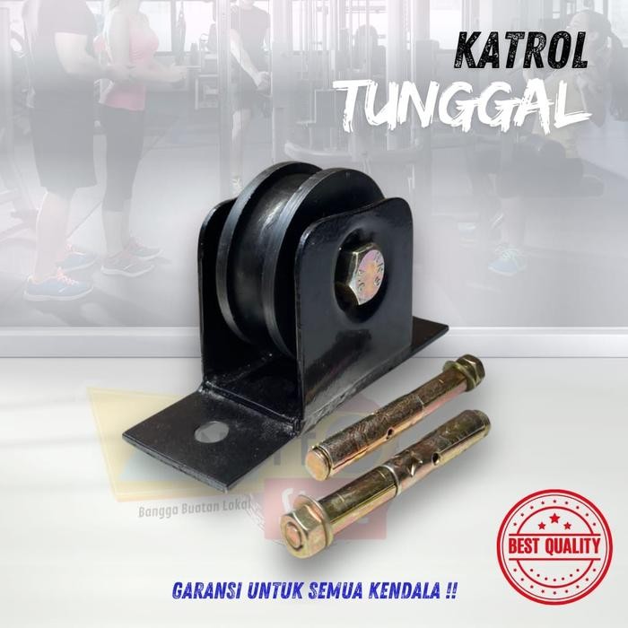 Katrol Tunggal Fitness Gym Pelengkap Pull Down Bahan Besi Roda Nilon Tanpa Bunyi Outdoor