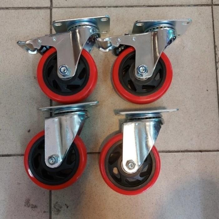 

Roda Troli Pu Merah 4 inch Medium Duty ( 2Rem 2Hidup )