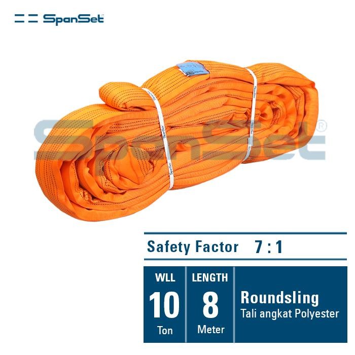 

[Rs-L10000-8M] Spanset Roundsling 10 Ton X 8 Meter, Safety Factor 7:1, Tali Angkut & Angkat Beban /