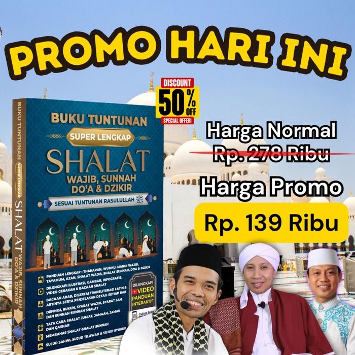 Cuci Gudang Buku Tuntunan Super Lengkap Sholat Wajib , Sunnah , Doa & Dzikir Sesuai Tuntunan