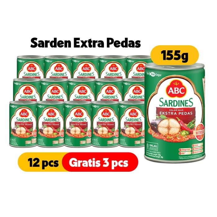 

READY ABC SARDEN SAUS EXTRA PEDAS 155G MULTIPACK 12 PCS - PAKET SARDEN EXTRA PEDAS