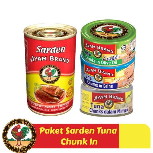 

READY AYAM BRAND PAKET IKAN SARDEN TUNA CHUNK IN OIL KALENG