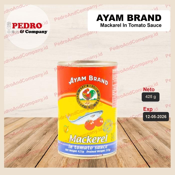 

READY AYAM BRAND MACKEREL SAUS TOMAT 425G - IKAN MAKAREL KALENG