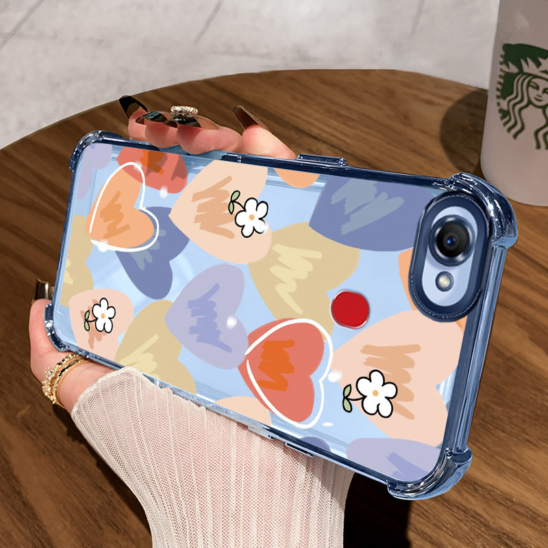 Casing Hp untuk OPPO F7 Case Cesing Pelindung Hati warna Morandi Silikon Softcase HP Kasing Kesing C