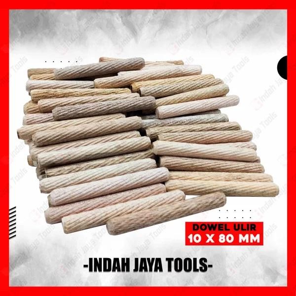 

DOWEL Kayu Ulir 10 x 80 MM 100 Pcs Pen Sambungan Stik Kayu Bulat