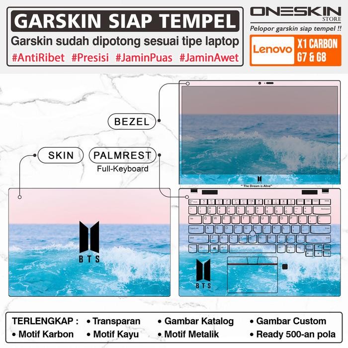 Siap Kirim Garskin Precut Laptop Lenovo ThinkPad X1 Carbon Gen 7 8 9 Full Body Karbon