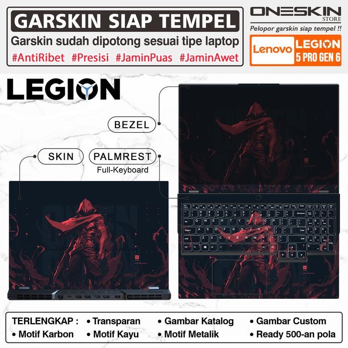 Siap Kirim Precut Garskin Sticker Laptop Lenovo Legion 5 / 5i Pro 16 Gen 6 Fullbody Karbon