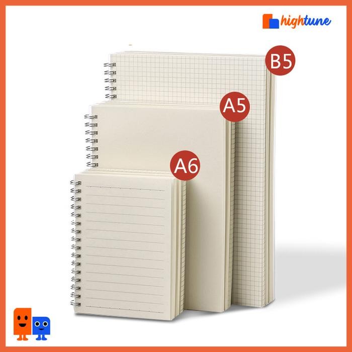 

Hightune Buku Notebook Tulis A5/B5 dengan Garis Horizontal/Grid/Kosong - Kayu, Kertas Paper Silver