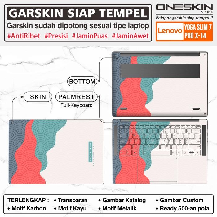 Siap Kirim Precut Garskin Sticker Laptop Lenovo Yoga Slim 7 7i ProX 14ARH7 14IAH7 Karbon