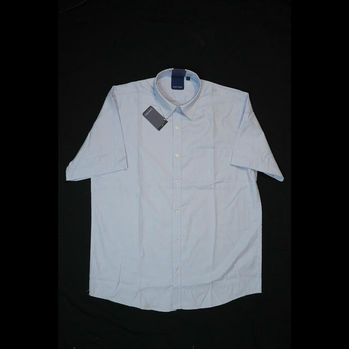 Stanley Adams Kemeja Pria Formal Lengan Pendek Reguler Fit Sky Blue/Biru Langit Hem Pria