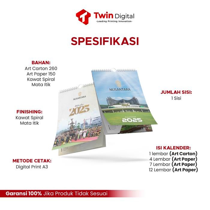 

Kalender Dinding Custom Ukuran A3 Spiral Gantung - Kalender Dinding A3