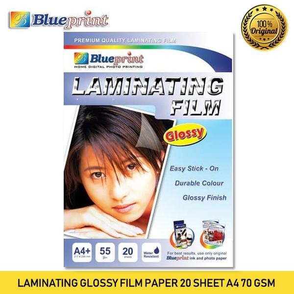 

Blueprint Laminating Glossy Film Paper 20 Sheet A4 70 gsm
