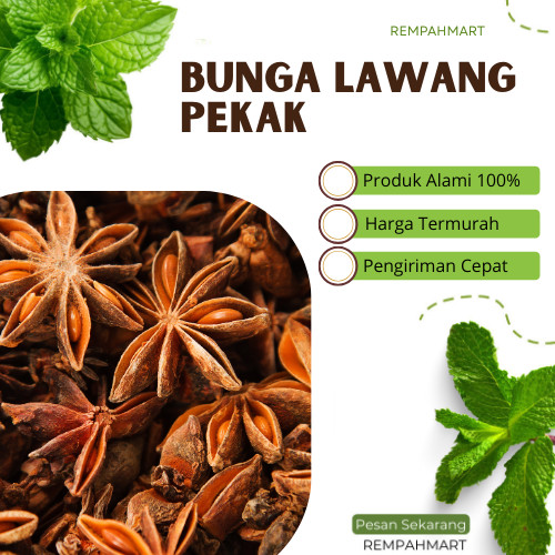

1kg Bunga Lawang Rempah Masak Premium / Bunga Pekak Asli / Rempahmart