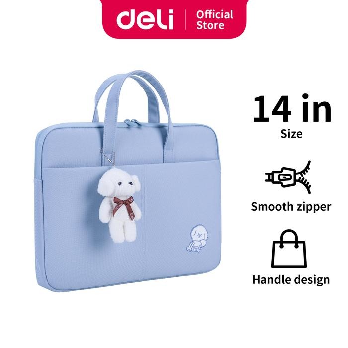 Paket Hemat Deli Tas Laptop 14 Inch Motif Lucu + Alas Mouse