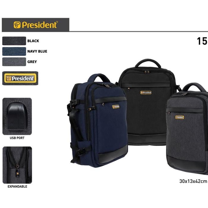 Tas Ransel Laptop President 1588 Anti Air Pria Wanita