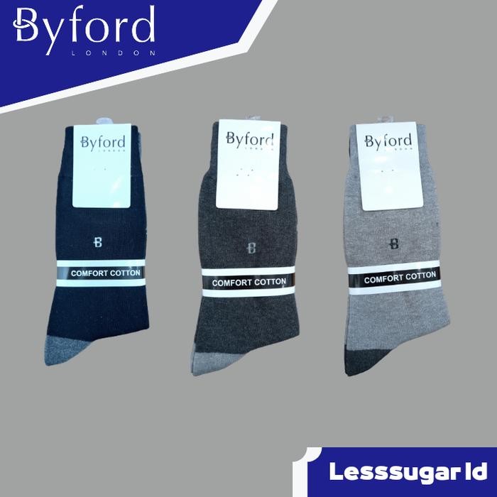 BYFORD Kaos Kaki Pria Panjang Isi 3 PCS Bahan Katun