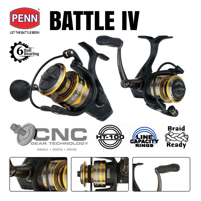 Penn Reel Pancing Spinning Battle Iv 1000 - 10000 Hydro Armor System Full Metal Body And Sideplate