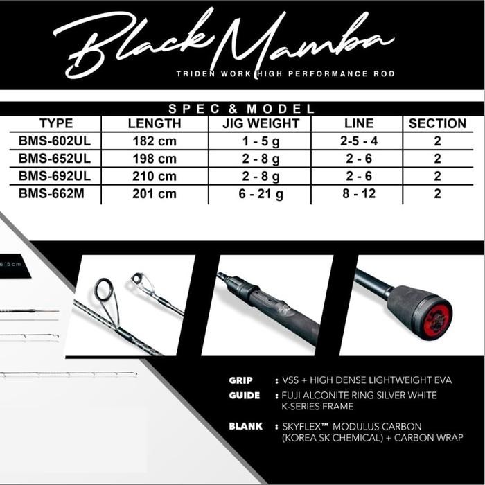 Joran Tridentech Black Mamba Joran UL Joran Casting Joran Ultra Light Reel Jig