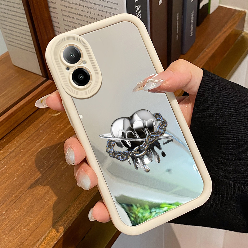 Casing Hp Untuk Realme C67 Realme 12 Lite Case Casing Cinta rantai pola Kesing HP Cesing cermin Kasi
