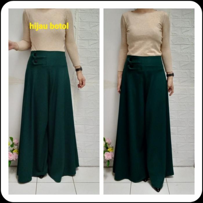 Celana Rok Kulot Lebar Wanita Muslim Coklat Pramuka