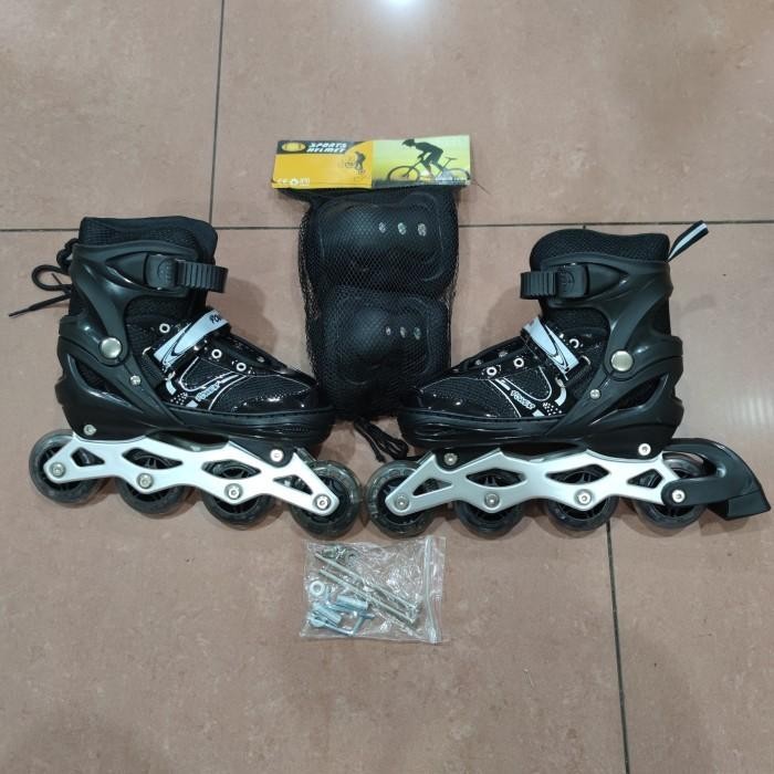 Khusus Grab Sepatu Roda Nyala Inline Skate 2In1 Inline/Bajaj + Deker Safety Outdoor Kaki