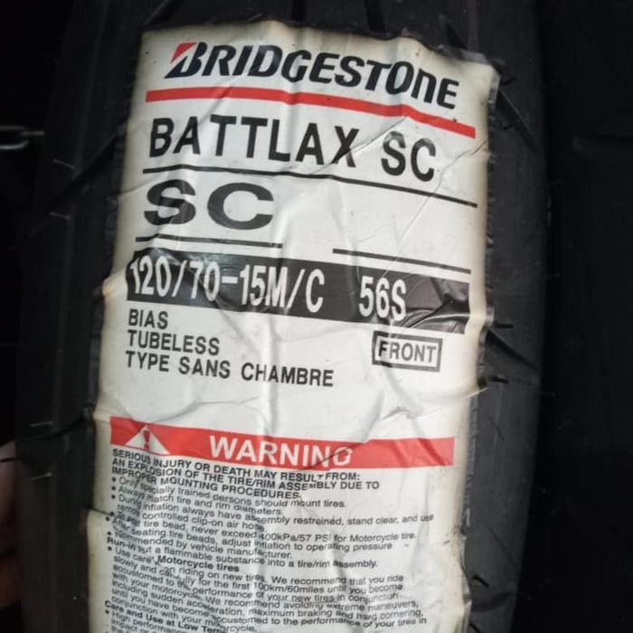 Ban Luar Bridgestone Battlax Sc Ukuran 120 /70-15 Battlax Tubeless