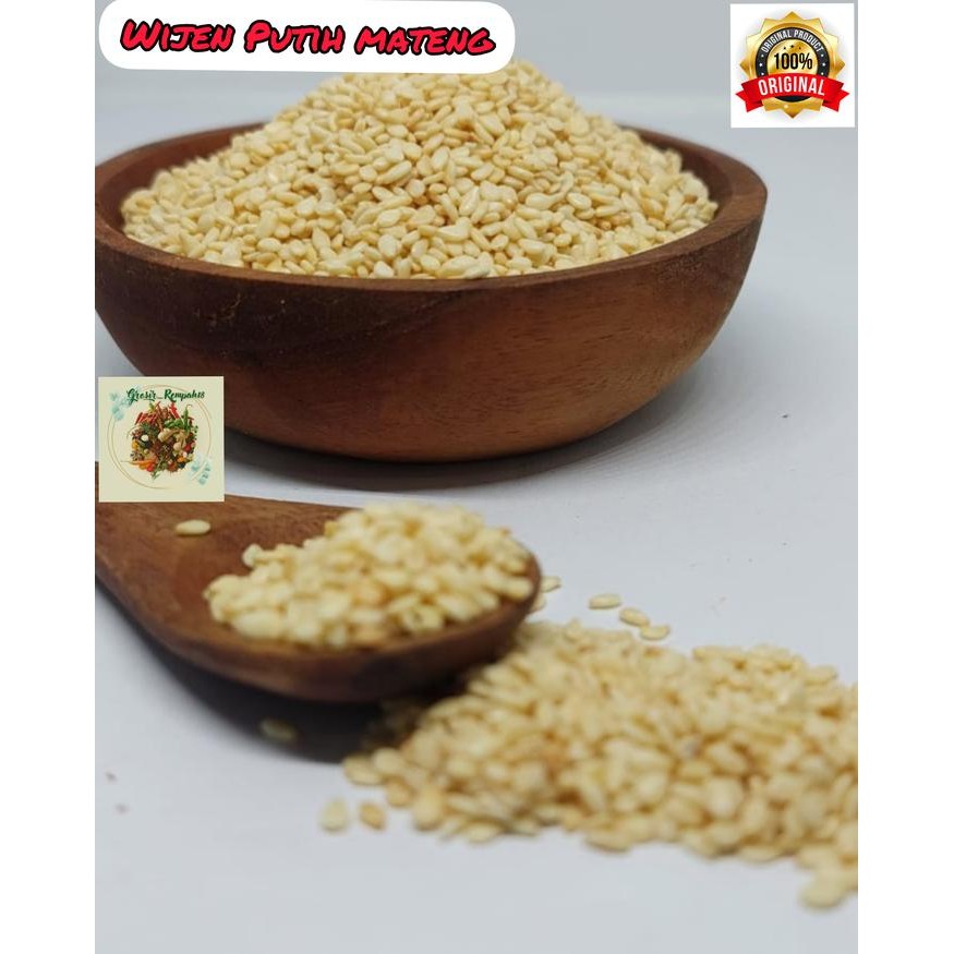 

Wijen Putih Sangrai / Wijen Mateng / White Sesame Seeds Roasted 1Kg Best Quality Asli 100% Original