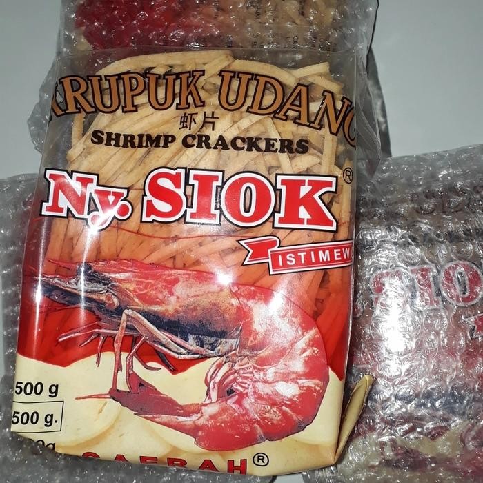 

Kerupuk Udang Stick / Oval Ny.Siok Shrimp Crackers 500 Gram Best Seller