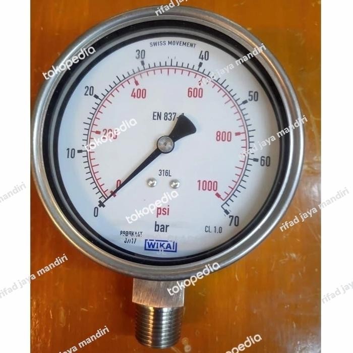 Termurah Pressure Gauge Wika 4 Inch 1000 Psi 70 Bar