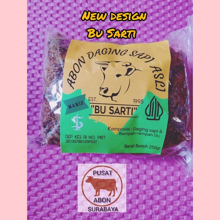 

Abon Sapi Bu Sarti 250 Gr Khas Patmosusastro Surabaya Best Quality Asli 100% Original