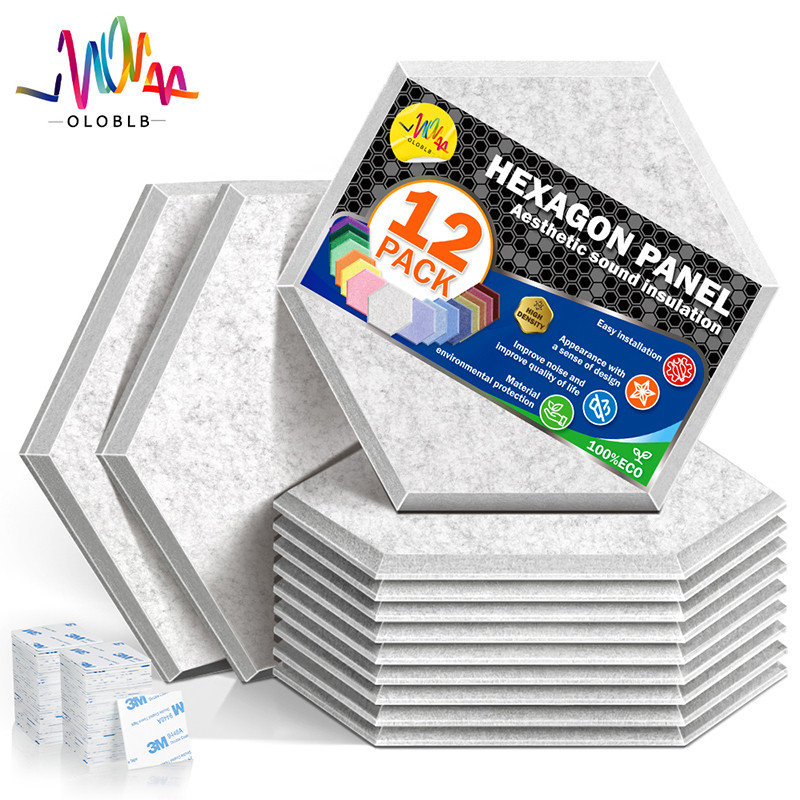 PROMO   12 Pcs Hexagon Soundproof Acoustic Panels, Wall Soundproofing Acoustic Insulation, For Home 