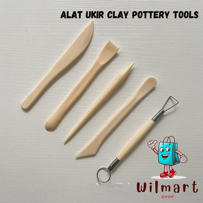 (Allthebest) Alat Ukir Clay Pottery Tools / Alat Ukir Tanah Liat Set 5 / Alat Ukir Clay Pottery