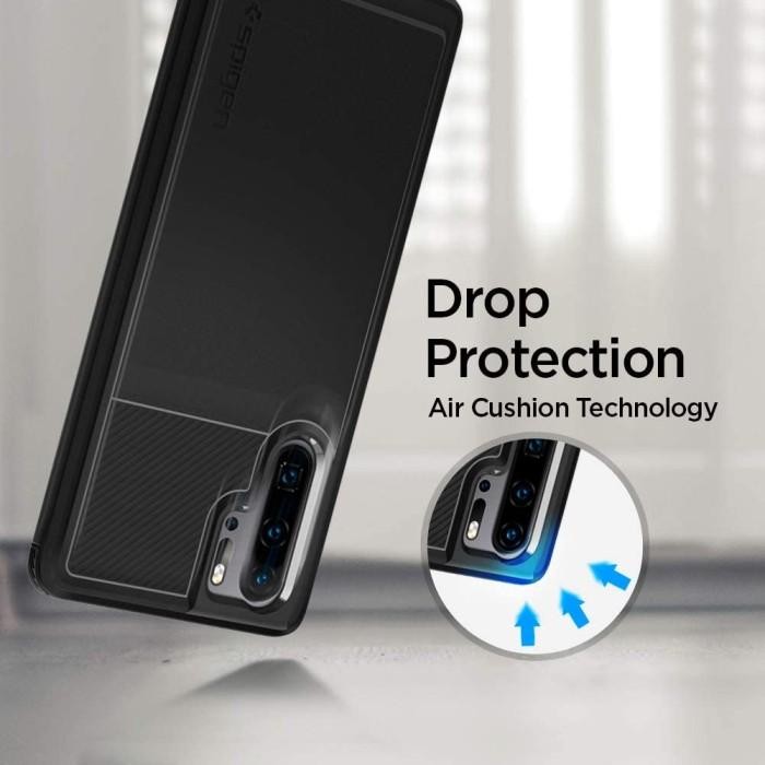 (Allthebest) Case Huawei P30 Pro Spigen Softcase Corbon Fiber Rugged Armor Casing