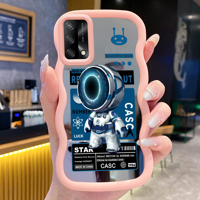 Casing HP Untuk OPPO A74 A95 F19 F19s Reno 6 Lite Case Astronot NASA Macaron Softcase Silikon lunak 