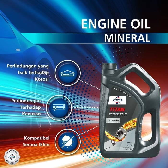 FUCHS TITAN Truck Plus 15W40 Engine Oil 5L Commercial Vehicle Motor