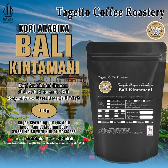 

Otten Flair - Biji Kopi Arabika Bali Kintamani 1Kg Specialty Arabica Bean Ground Bubuk 1 Kg Tagetto