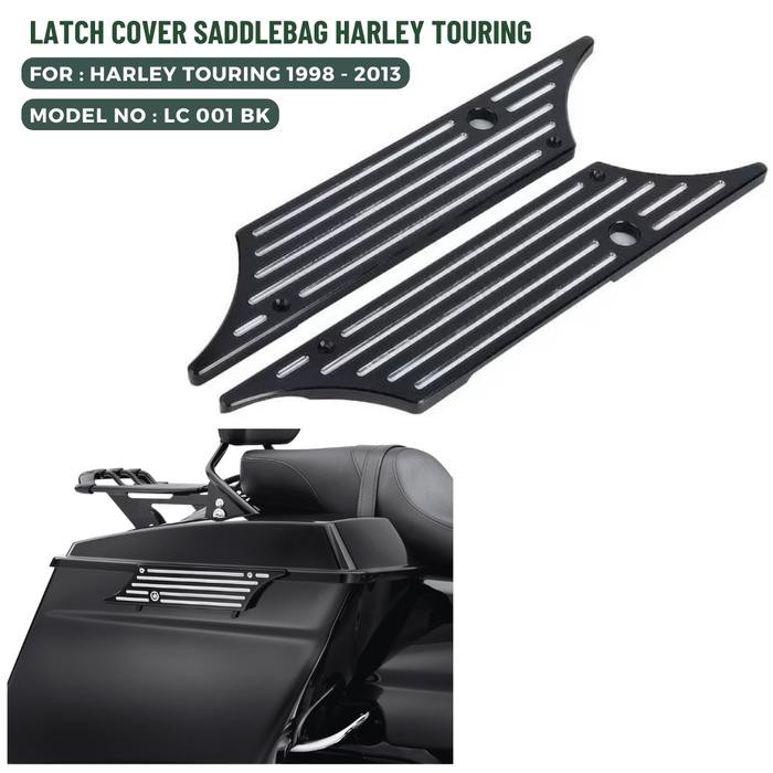 LATCH COVER HARLEY SADDLEBAG TOURING 98-13 LC 001 BK KODE 1131
