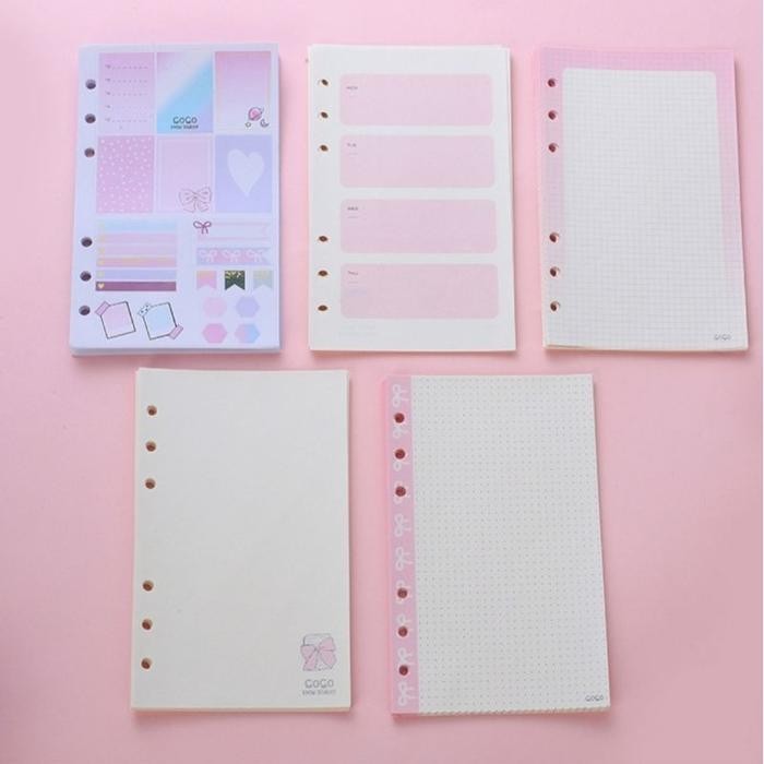 

A6 Set Binder Diary Tulis Cover Star Bintang Ribbon Edition Girl Pink Kode 312