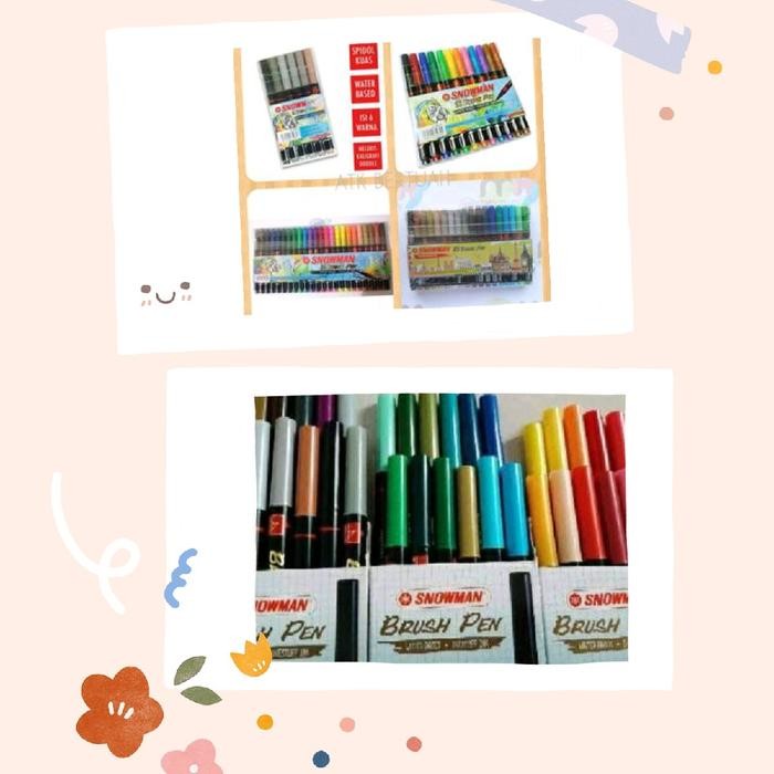

SNOWMAN BM06 BM12 BM24 BM36 BRUSH PEN SET 6 12 24 36 WARNA SPIDOL KUAS WARNA - Set 6
