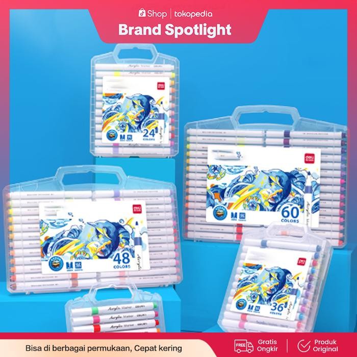 

Spidol Akrilik / Marker Akrili / Acrylic marker Deli HM108 48 Warna untuk Seni dan Kerajinan dengan