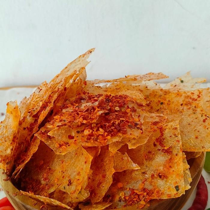 

Diskon! Promo Kripca Keripik Kaca Pedas Daun Jeruk 1Kg Snack Viral Renyah Pedas