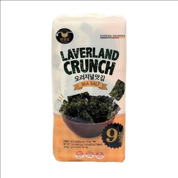 

Diskon! Promo Laverland Crunch Sea Salt Rumput Laut Snack 4.5Gr X 9 Sachet Cemilan Sehat
