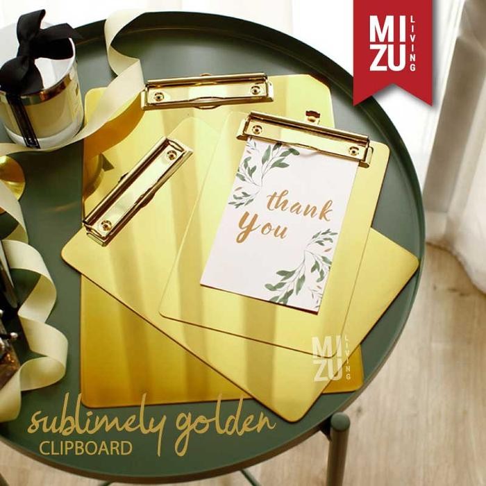 

Mizu Sublimely Golden Clipboard A4-A6 Papan Tulis Emas Multifungsi Berkualitas