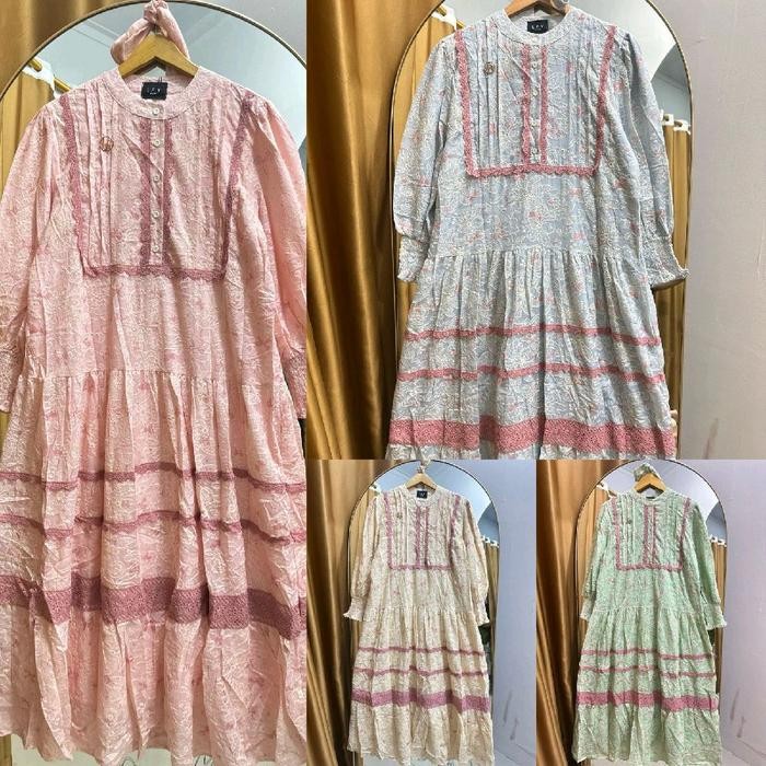Gamis Lafreya Jihan Soft Katun Bordir Import