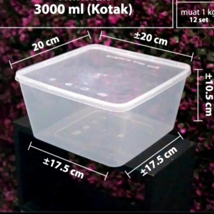 JT Thinwall kotak 3000ml Kota DM 3000ml SQ 10pcs