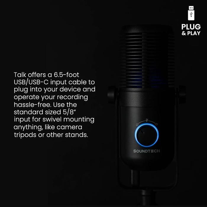 Soundtech 2.1 Microphone Usb Condenser Cardioid And Omnidirectional