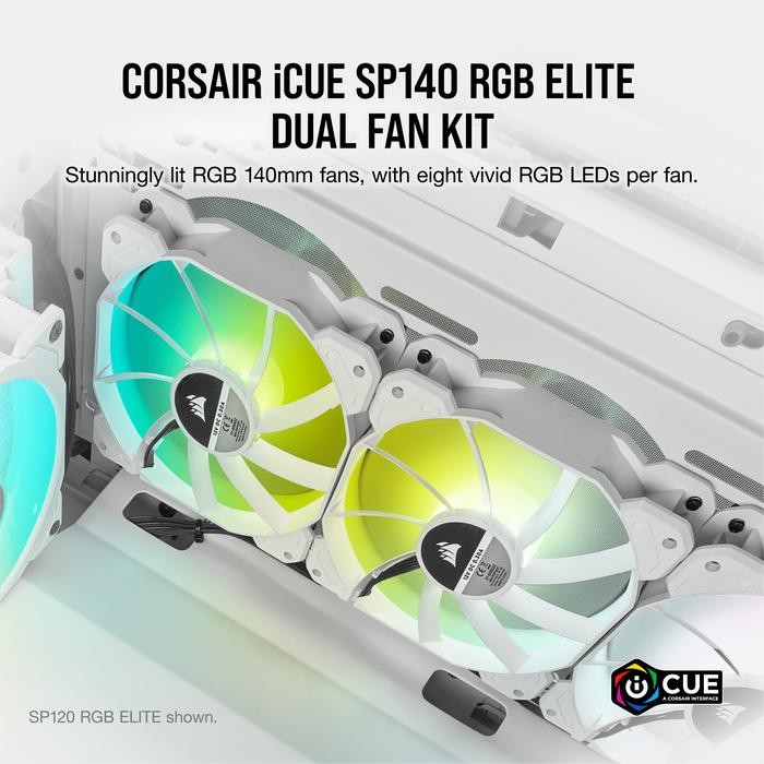 CORSAIR SP140 RGB ELITE PERFORMANCE 140MM PWM FAN DUAL FAN