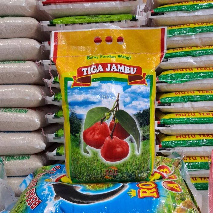 

New beras tiga jambu 5 kg setra ramos Ready